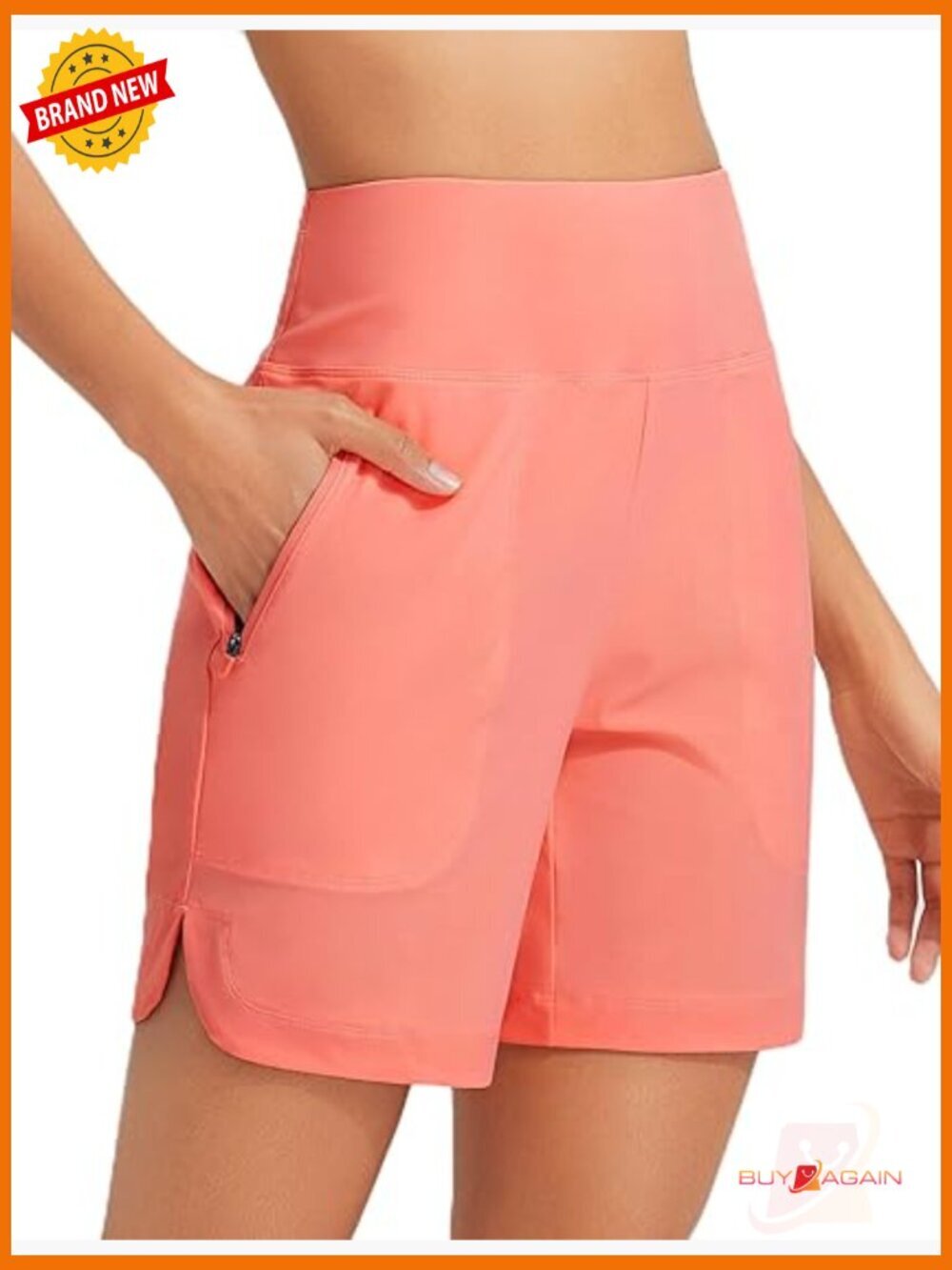 High Waisted Swim Board Shorts with Pockets Quick Dry UPF50+ Trunks